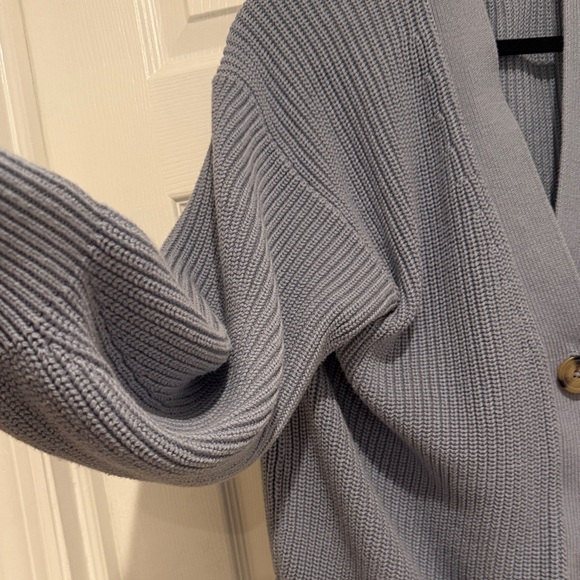 H&M Dusty Blue Ribbed Button-Front Cardigan - Picture 5 of 15